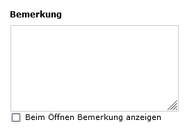 Adressdatensatz Bemerkung