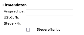 Adressdatensatz Firmendaten