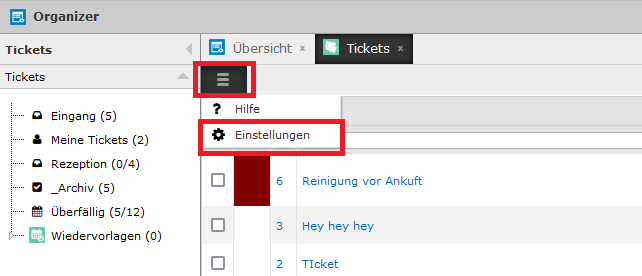 Einstellungen öffnen