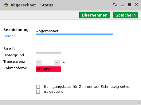 Raumplanung Status bearbeiten