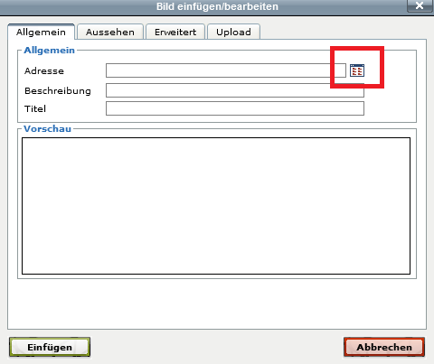 Bild einfügen über Medienverzeichnis