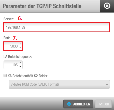Salto TCP/IP Einstellungen
