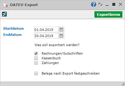 DATEV-Export Belege festschreiben