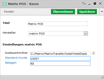 Soferu Schnittstelle Matrix POS